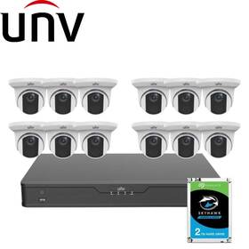 Nvr302-16s2-p16-iq Uniview Nvr302-16s2-p16-iq/4t 16ch 4k Nvr Network 12x 8mp Ndaa Audio Ip Camera Security Kit