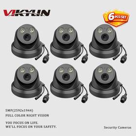 Pg-004 Vikylin 6pack 5mp Full Color Night Vision Turret Security Camera Smart Detection