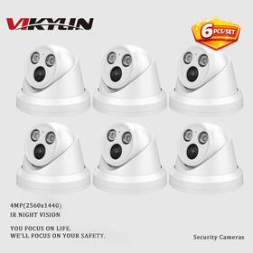 Pg-009 Vikylin 6 Pack 4mp Ir 30m Night Vision Security Neteork Camera Built-in Mic Wdr