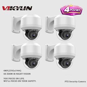 Vikylin Pg-025 4 Pcs 5mp 4x Zoom Ir30 Mini Ptz Network Camera Mic Indoor Courtyard Ipc