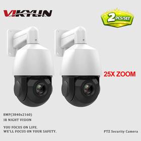 Vikylin Pg-026 2pcs 8mp 25x Zoom 360 Pan 90 Tilt Ptz Network Camera Human Auto Tracking