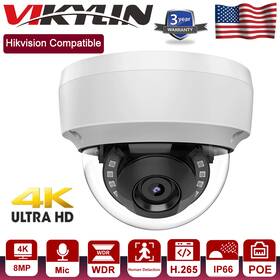 Pg2185i Vikylin Hikvision Compatible 4k 8mp Ir Mic Ip Dome Camera Poe Human Vehicle Detection