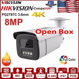 3.6mm-open Vikylin Pg2t87c Hikvision Compatible 8mp Ip Camera 4k Colorvu Full Color Mic Bullet