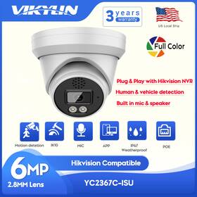 Yc2367c-isu Vikylin Hik Compatible 6mp Colorvu Turret Ip Camera Full Color F1.0 Two Way Audio