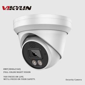 Vikylin Ycx-014 8mp 4k Security Turret Ip Camera 24h Full Color Night Vision Mic Speaker