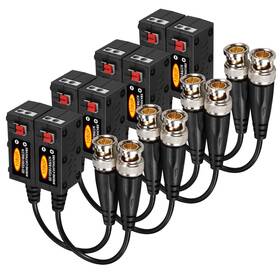 Vimvip 614134160907 1080p Ahd/hd-cvi/tvi/cvbs Passive Hd Video Balun Transmitter 4 Pairs Utp Up