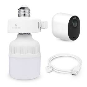 Wasserstein 895230318058 Bulb Socket With Arlo Charging Cable White