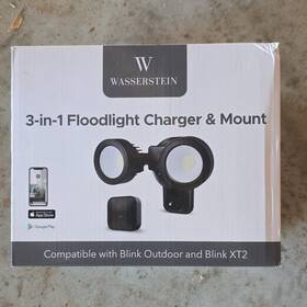 Blinkoutsmrtfldblkus-b2 Wasserstein 3-in-1 Floodlight Charger And Mount For Blink Xt2 1500 Lumens Ip65