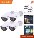 4PCS Wireless Fake Security Cameras With Red Led Night Vision For Home Safety. Fixed Price $40.97.