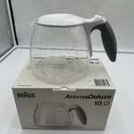 Braun Replacement 10 Cup Glass Coffee Carafe White Lid, Gray Handle Aroma Deluxe. Fixed Price $35.00.