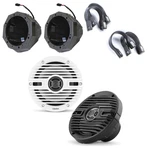 Clarion Classic Grill Utv 6.5" Marine Speaker Bundle Including White & Black .... Fixed Price $389.98.