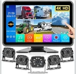 1080P Wired Backup Camera System With 10.1" Touch Dvr Recording Quad Split Ip.... Fixed Price $199.99.