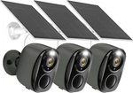 3PCS Sansco Solar Battery Powered Wireless Security Camera Wifi 3MP 2-WAY Audio. Fixed Price $105.95.