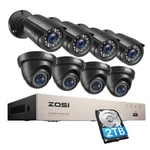 Zosi 5MP Lite 8CH Dvr 1080P Ai Security Camera System Outdoor H.265+ Cctv Kit. Fixed Price $179.99.