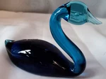 Vintage Rainbow Hand Blown Glass Cobalt Blue Swan Paperweight Figurine. #b SD#2. Fixed Price $20.00.