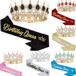 Birthday Tiara Crown & Sash Set Bling Rhinestone Party Kit. Fixed Price $18.99.