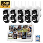 8MP Ptz Security Camera System 12'' Monitor Outdoor Wireless Audio 10CH 2TB. Fixed Price $205.99.