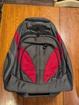 Travel Pro Rolling Backpack Suitcase Luggage With Collapsible Handle, Red. Fixed Price $31.28.