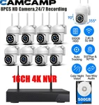 Camcamp 8PC Ptz Wifi 16CH 4K Nvr Wireless Security System Audio. Fixed Price $239.99.
