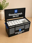 Goodwrench Tools-inspired Mini Toolbox Organizer Desk. Fixed Price $25.00.