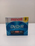 Sealed 5PK Maxell Recordable Media Dvd-r 4.7GB 120MIN Write Speed 16X. Fixed Price $39.85.