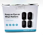 Wireless Outdoor Security Camera 4-PACK 2K Battery Powered Ai Analysis. Fixed Price $49.50.