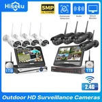 Hiseeu 5MP 10CH Nvr Monitor Wifi Security Camera Wired Cctv System Audio 1T Hdd. Fixed Price $220.99.