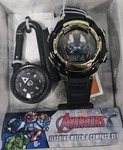 Marvel The Avengers Boys Lcd Black Silicone Watch With Matching Light-up Compass. Fixed Price $8.40.