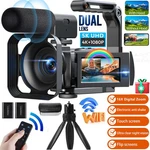 5K Camcorder Video Camera With Dual Lens Wifi Ir Night Vision W/64GB,MIC,TRIPOD. Fixed Price $117.99.