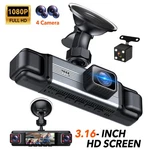 Channel 360 Front Rear Inside 1080P Ir Car Camera Dvr. Fixed Price $34.99.