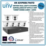 EK-S31P8DLT46T2 Uniview Dual Light 8CH Surveillance Kit & X 4MP Turret + Audio. Fixed Price $1359.00.