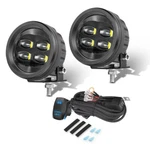 Clear Lens 40W Led Wide Angle Sae Flood Beam Fog Light Kit Rocker Switch Wiring. Fixed Price $99.99.