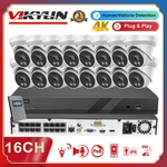 Vikylin 4K 16CH Poe Cctv System 8MP Ip Camera Ir 30M Speaker+audio Indoor Lot. Fixed Price $593.75.