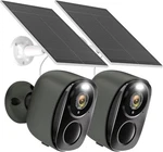 2PCS Sansco Solar Battery Powered Wireless Security Camera Wifi 3MP 2-WAY Audio. Fixed Price $70.99.
