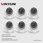6PCS/KIT Vikylin 6MP Hd Warm Light Turret Security Camera Mic Color Night Vision. Fixed Price $314.07.
