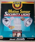 Nos Heath Zenith Dualbrite Motion Sensor Security Light SL-5318-WH-A. Fixed Price $55.00.