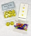 Smiley Face Novelty Buttons Lot Dress It Up Mini Daisy Peace Flower Nos. Fixed Price $12.99.