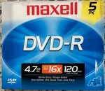 Maxell Dvd-r 4.7GB Discs In Jewel Cases. Factory Sealed 5 Pack. Fixed Price $9.99.