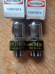 Vintage Pair Raytheon 12SN7GTA Tubes, Pre-amps, Closely Matched, Side Getters. Fixed Price $19.00.
