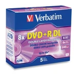 Verbatim Dvd+r Dl 8.5GB 8X With Branded Surface - 5PK Jewel Case Box (VER95311). Fixed Price $30.50.