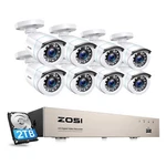 Zosi H.265+8CH 5MP Lite Dvr Security Camera System 1080P Home Ir Night Cctv IP66. Fixed Price $159.99.