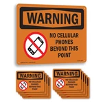 Cellular Phones Beyond This Point Osha Warning Sign Or Decal - 5 10 Pack. Fixed Price $238.99.
