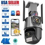 Dual Lens 4K Wifi Security Camera 8X Zoom Outdoor Home Night Vision Cctv Ptz Us. Fixed Price $36.44.