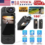 Portable 1080P Hd Camcorder Mini Police Body Camera 180 Video Dvr Ir Night. Fixed Price $10.85.
