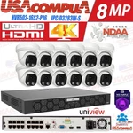 Uniview 16CH 4K Nvr Ndaa 8MP Color Audio Ip Security Camera System Kit. Fixed Price $1979.78.