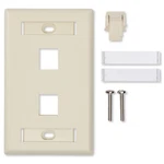 Belden AX103923 Plastic 2-PORT 1-GANG Flush-mount Almond Keyconnect Faceplate. Fixed Price $5.65.
