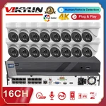 Vikylin 4K 16CH 16POE Nvr Cctv System 8MP Full Color Ip Camera Outdoor Audio Lot. Fixed Price $336.30.