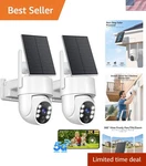 Cutting-edge Solar & Battery Powered 2-PACK Security Cameras 2K Night Vision. Fixed Price $133.19.