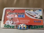 Valor Crystal Rhinestones Chrome License Plate Frame Standard "love Earth". Fixed Price $17.99.