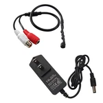 12V Dc Power Adapter Audio Microphone Set For Security Cctv Spy Camera. Fixed Price $9.95.